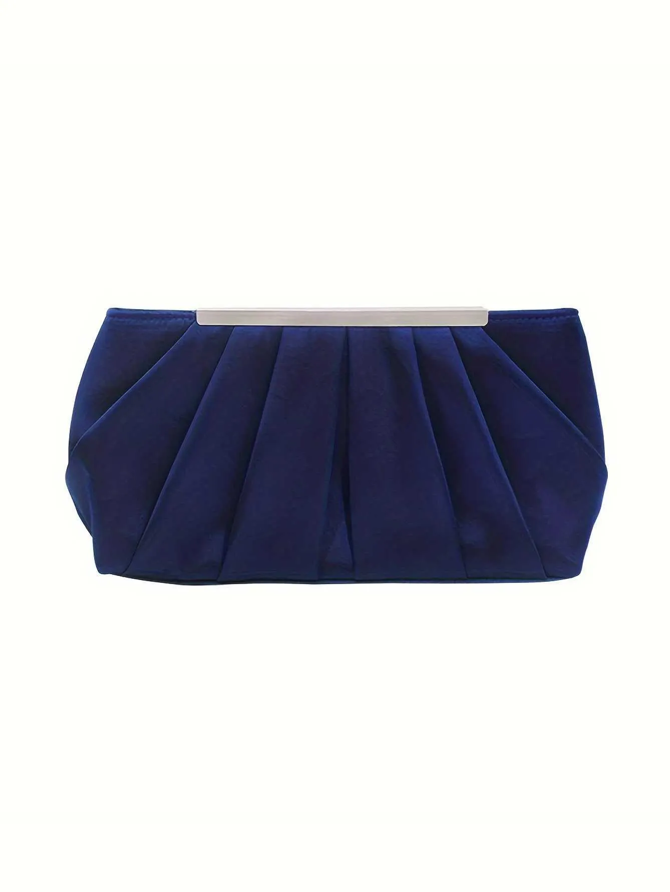 Borsa da sera semplice e ordinaria in poliestere di seta plissettata europea e americana, borsa da donna di grande capacità Y241019_voghion.com
