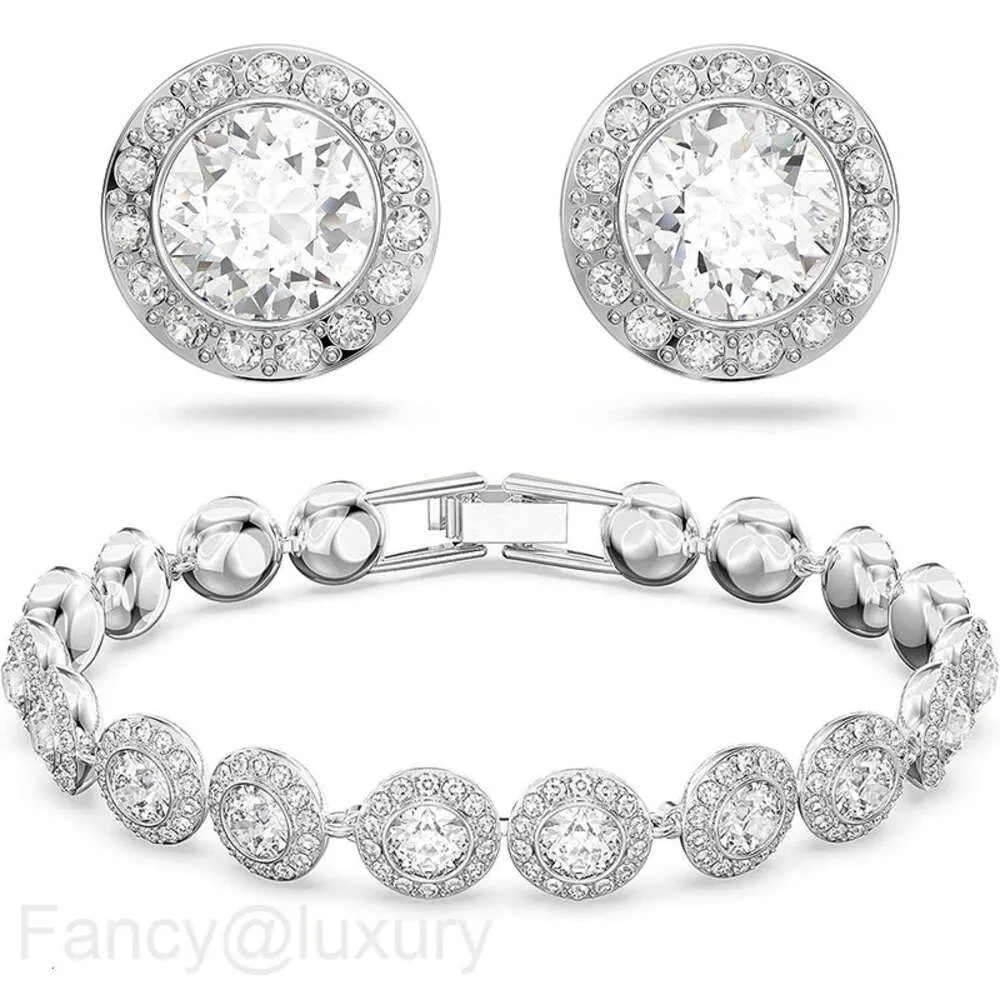 Conjunto de pendientes y pulsera con cadena dorada cristal austriaco_voghion.com