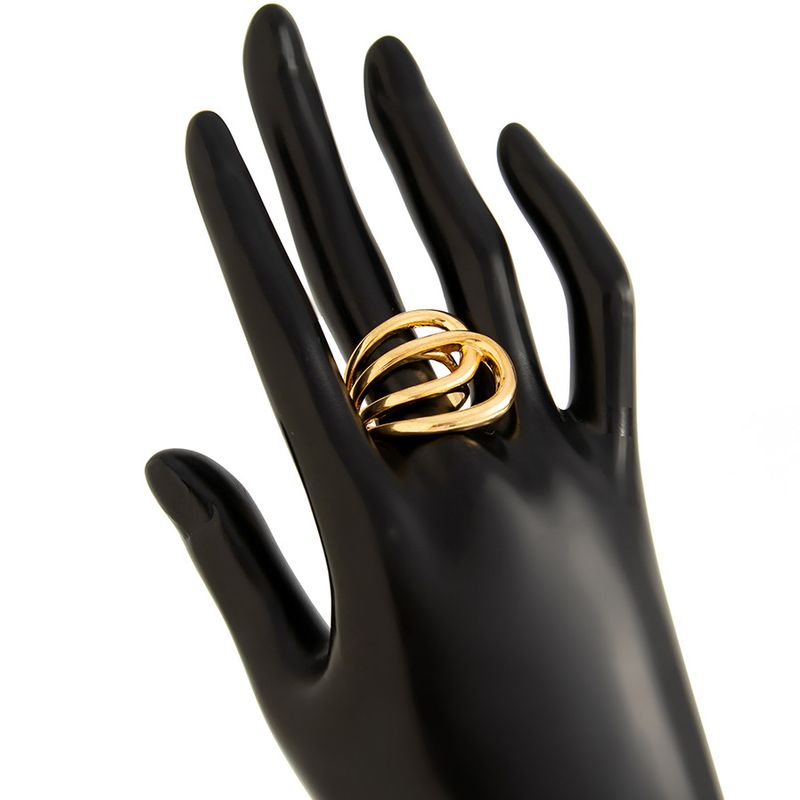 Braccialetto con doppio anello con specchio geometrico esagerato alla moda e design aperto Sense Hug_voghion.com