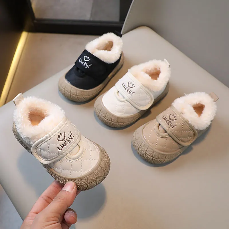 Toddler Walking Infant Cotton Warm Kids Winter Casual Cartoon Furry Kidsnest Girl Boy Anti-slip Soft Sole Baby Shoes_ecoleips.com