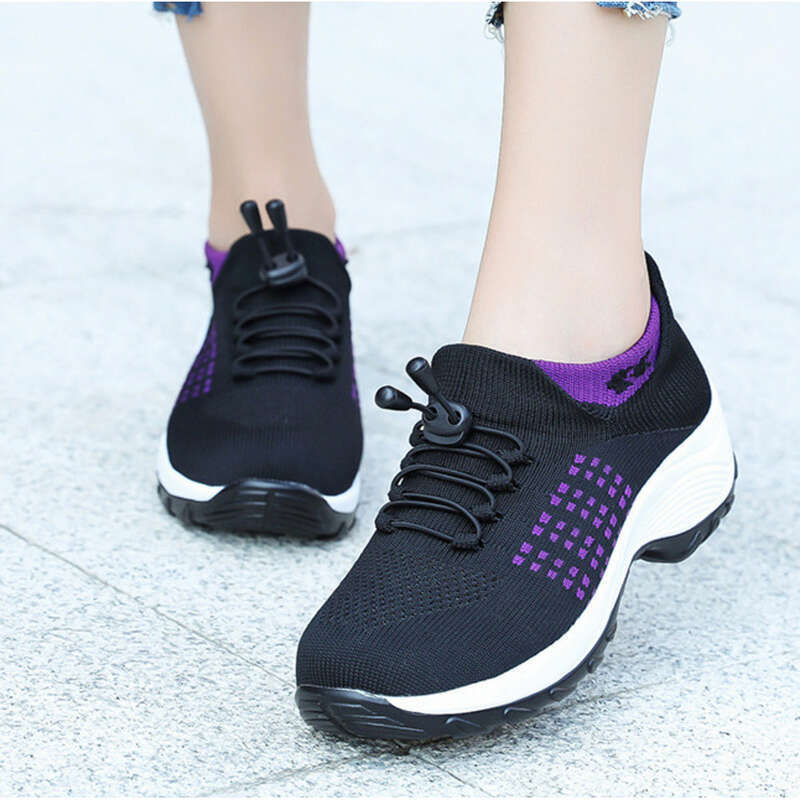 Calzini oversize traspiranti casual da donna in rete intrecciata, scarpe leggere e versatili con suola spessa, incollate a freddo_voghion.com