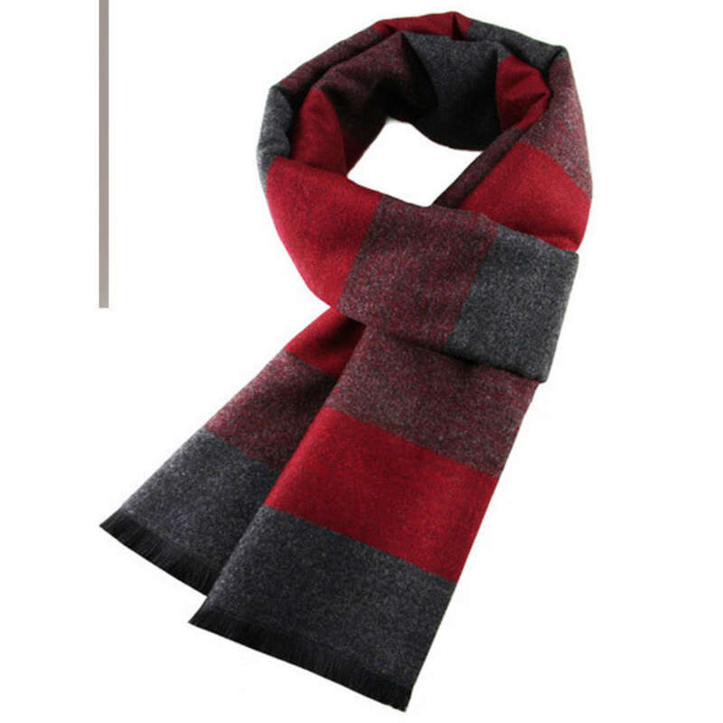 New Men's Scarves, Warm Thick Plaid Cashmere Scarves For Autumn And Winter_voghion.com