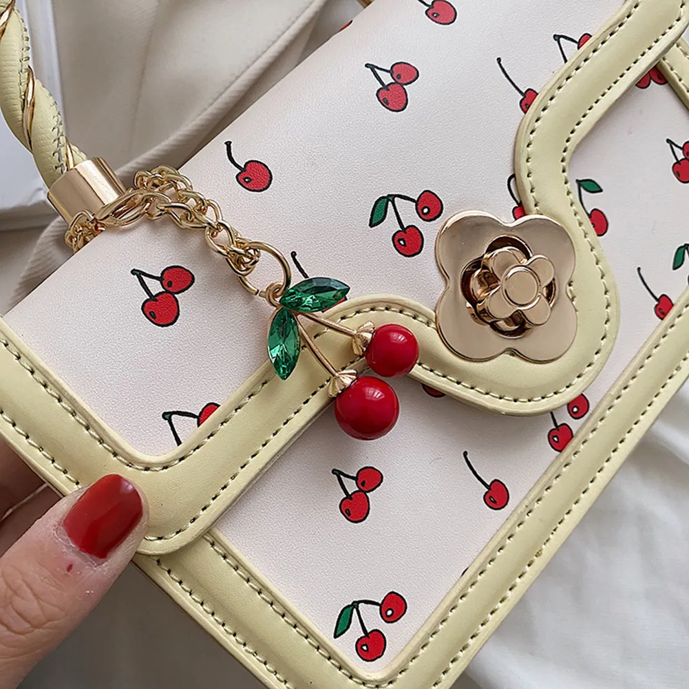 Totes Women Cherry Shoulder Bag Adjustable Strap Sweet Crossbody Versatile Fashion Tote Handbag Female Daily Commute_voghion.com