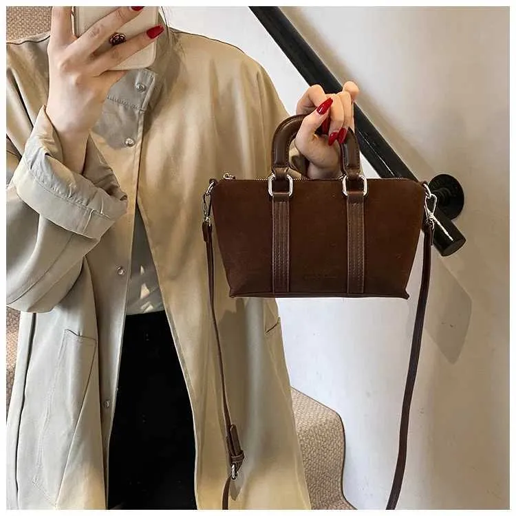 Borse a mano in pelle scamosciata solida da donna, morbide e carine, casual, da viaggio, a tracolla, da donna, retrò, con manico a secchiello, da donna, a tracolla_voghion.com