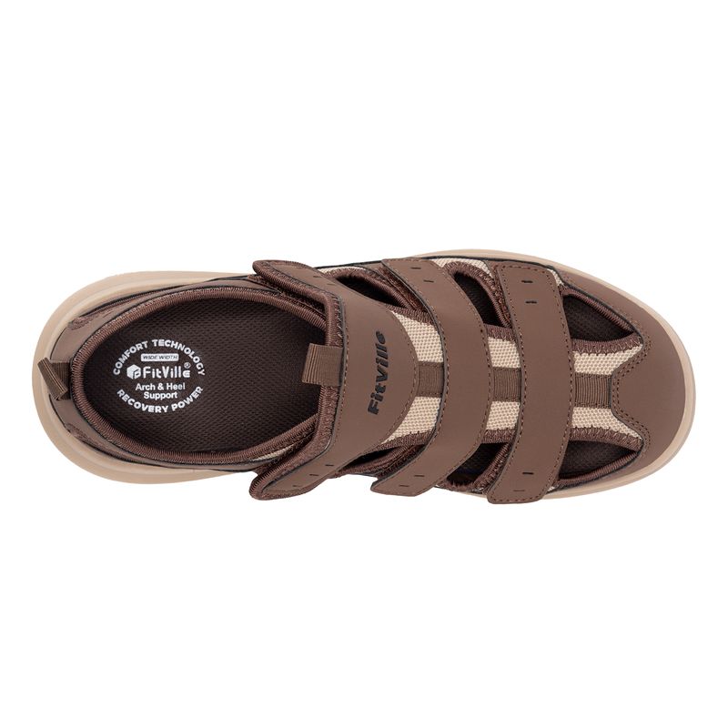 FitVille Herrsandaler Breddade Diabetes Herr Fritidsskor Lätta för Plantar Fasciitis Bågstöd Lindring Smärta_voghion.com
