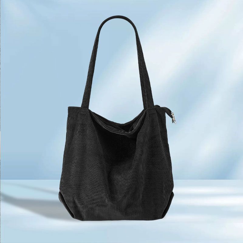 1PC Cord Handtasche Casual Grande Kapazität Einkaufstasche Einfache Retro Schulter Tasche_voghion.com
