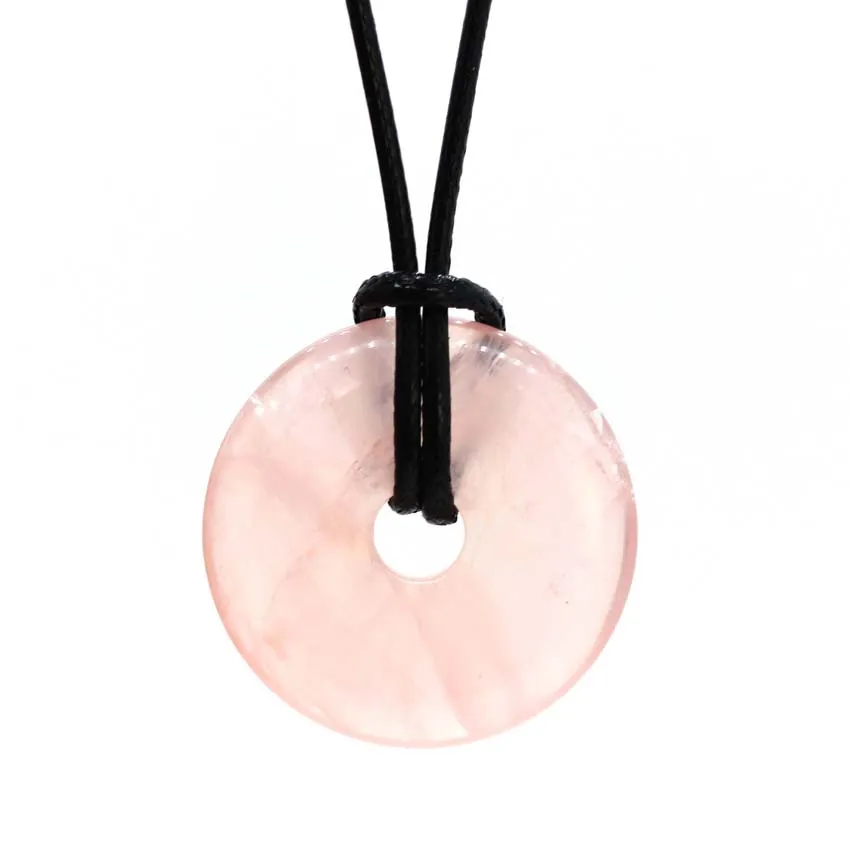 Colliers pendentifs KFT 30 mm Cercle Donut Naturel Guérison Cristal Quartz Collier Lapis Lazuli Opale Pierre Amulette Porte-Bonheur_voghion.com