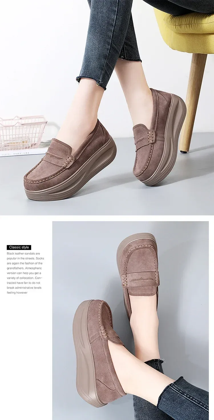 Wedge Casual Sneakers For Women Non-slip Soft Soled Platform Shoes_voghion.com