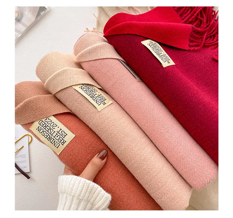 Sciarpa da donna in cashmere, 100% lana, calda e morbida, tinta unita, invernale, collo scialle 241007_voghion.com