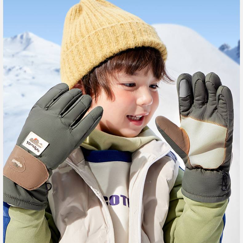 Winter-Schneehandschuhe für Kinder – Wasserdichte und winddichte Thermohandschuhe für Jungen und Mädchen, rutschfester Griff zum Skifahren, Rodeln und Spielen im Freien_voghion.com