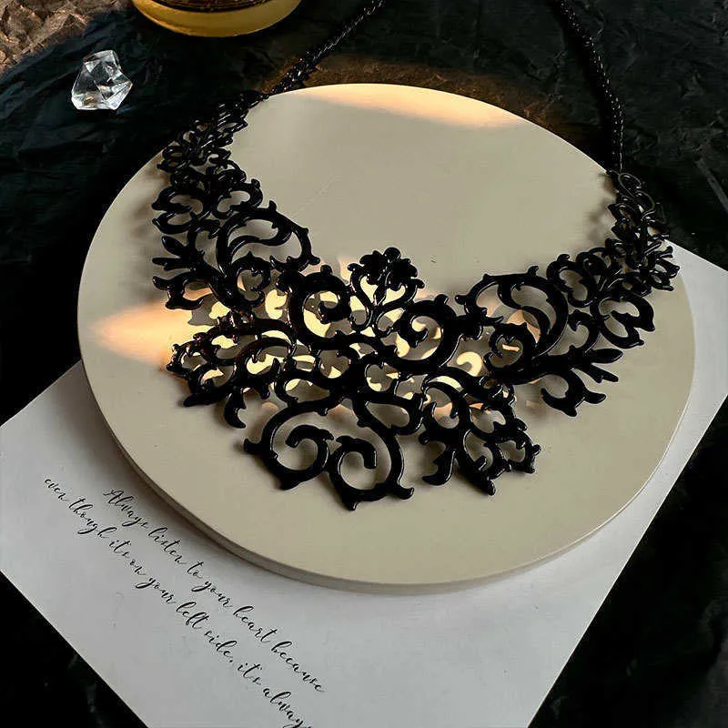 Fashion Female Exaggerate Personality Dark Style Trend High Sense Banquet Party Collar Chain Necklace Ornament_voghion.com