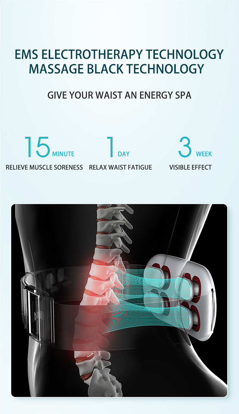 Massaggio lombare Massaggio addominale Riscaldamento a impulsi Terapia con luce infrarossa Bassa frequenza Effetto magnetico Sollievo dal dolore_voghion.com