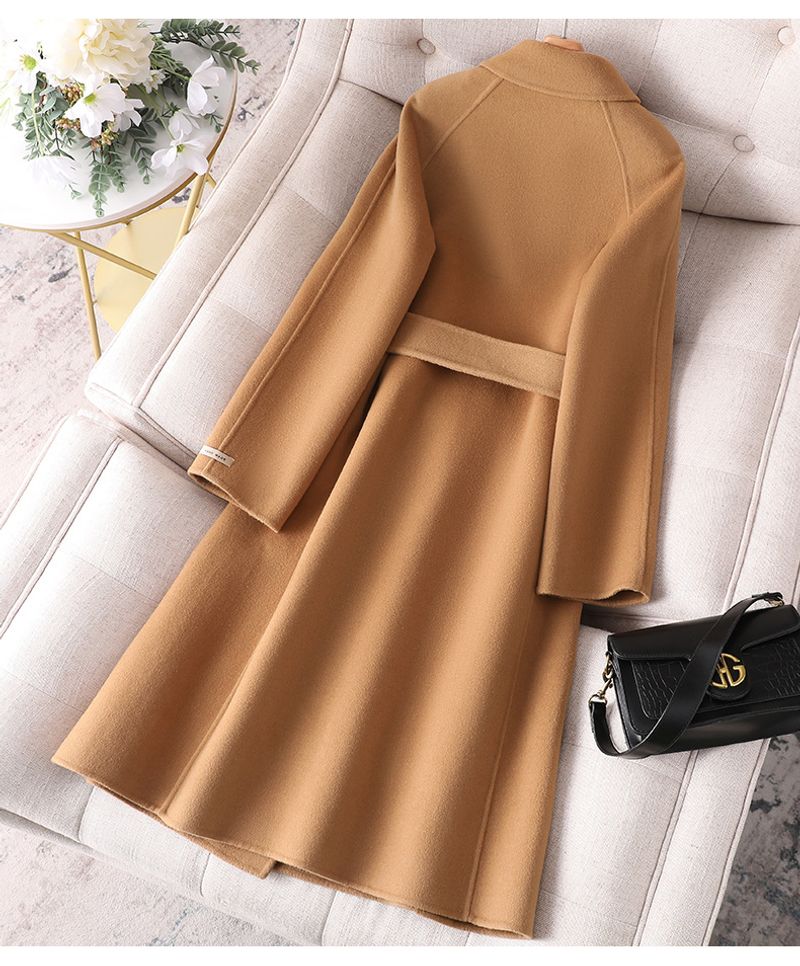 Women's Clothing large size slim women's medium and long new Korean woolen coat double faced cashmere_voghion.com