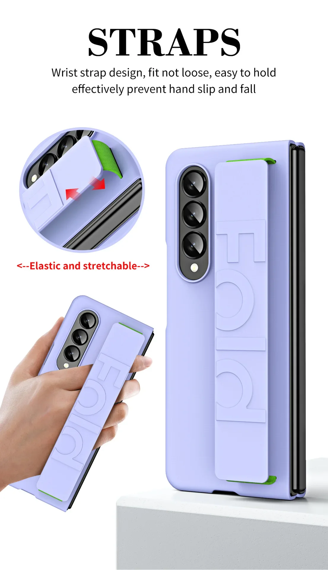 For Samsung Galaxy Z Fold5 5 4 3 2 5G Case High Strong Quality Silicone Grip Handle Fold Protector Cover_voghion.com