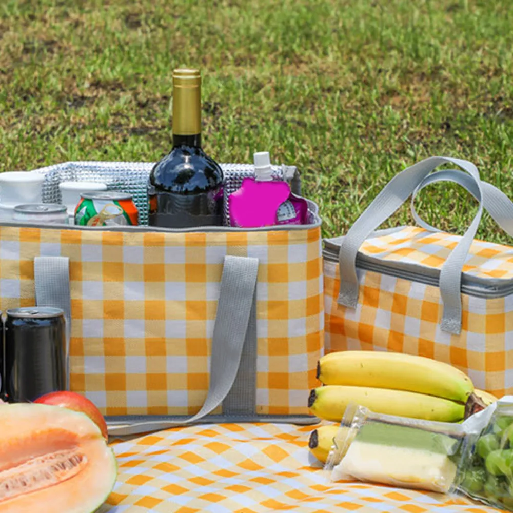 Outdoor Large Capacity Waterproof Foldable Thermal Insulation Lunch Bag Portable Car Camping Picnic Basket_voghion.com
