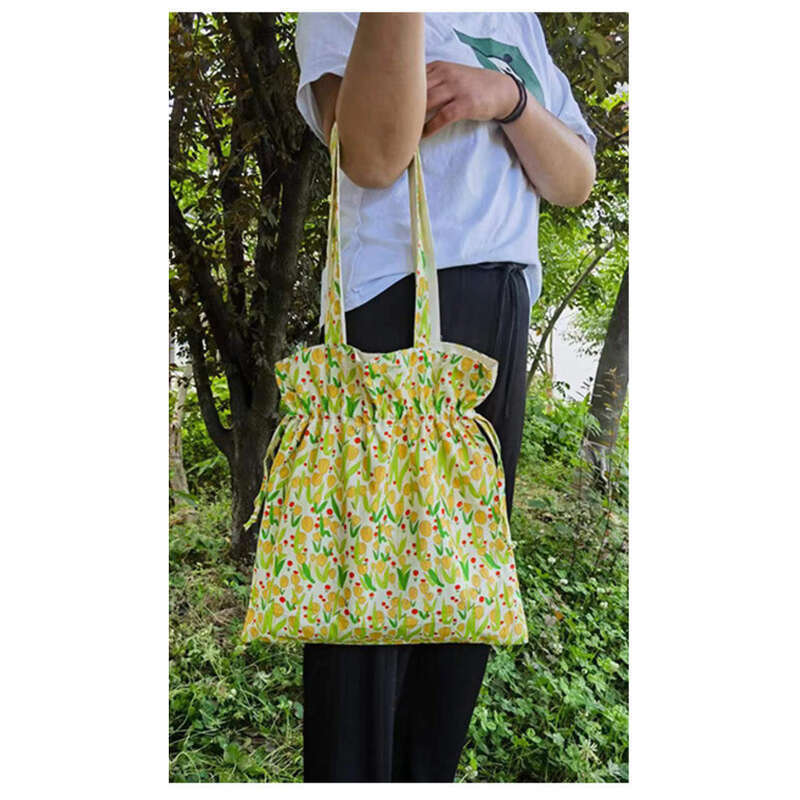 Spring And Summer New Oil Painting Art Girls Bundle Shoulder Large Capacity Canvas Simple Small Flower_voghion.com