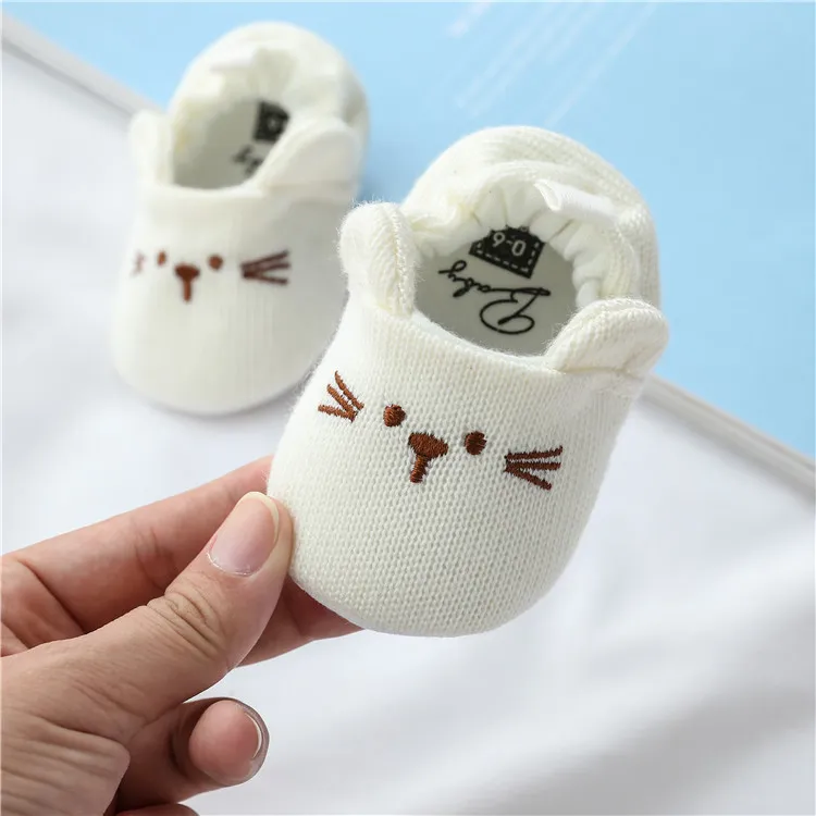 Adorabil pentru sugari Toddler băiat fată tricotată pătuț pantofi Cutefeet drăguț desene animate anti-alunecare Prewalker Baby papuci 0-18 luni_voghion.com