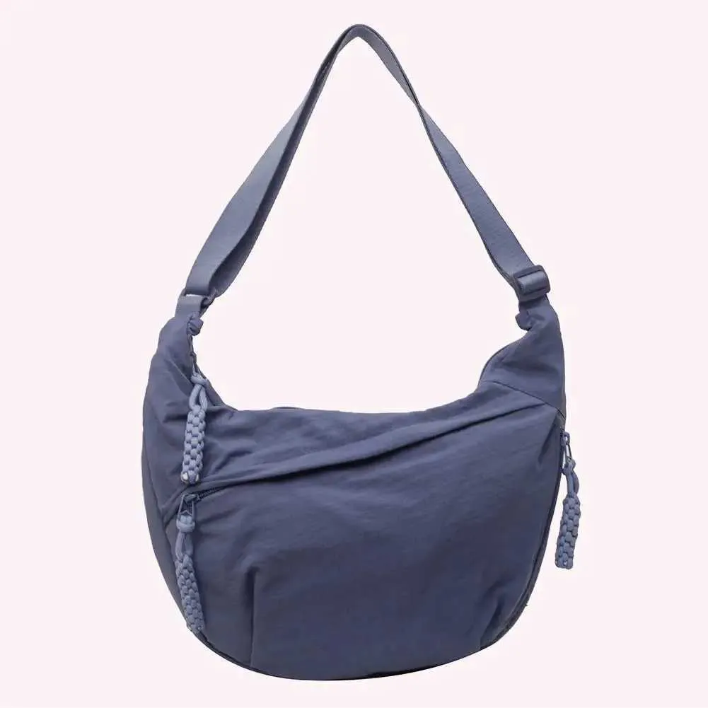 Borsa a tracolla a mezzaluna con tracolla regolabile e grande capacità, multitasche, da donna, elegante, semplice, a tracolla_voghion.com