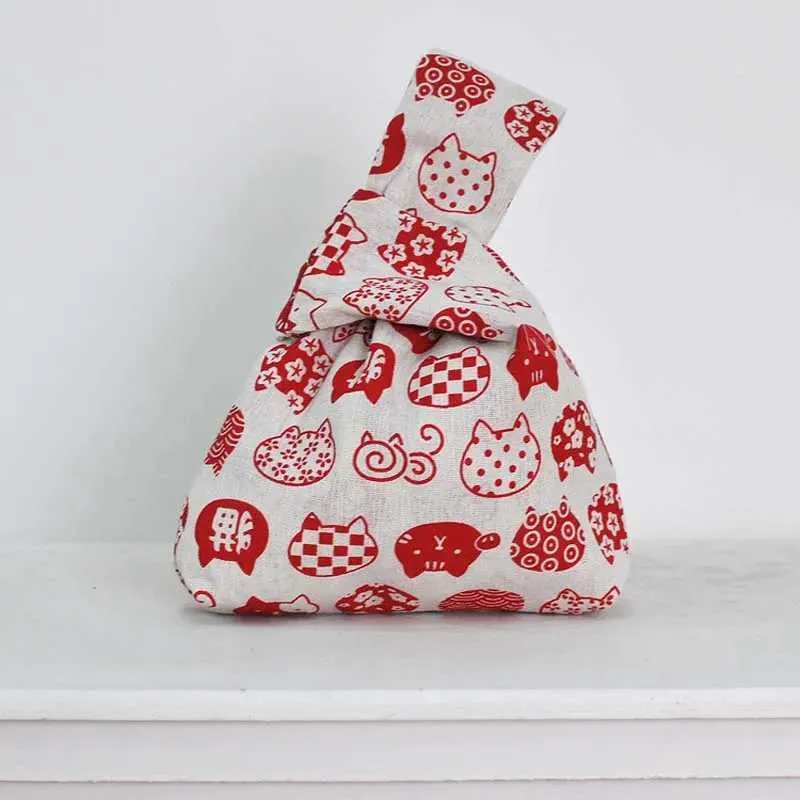 Borsa da polso Kai in stile giapponese con nodo da bar da donna, portafoglio caldo per monete e borsa per feste con cellulare Y241106_voghion.com