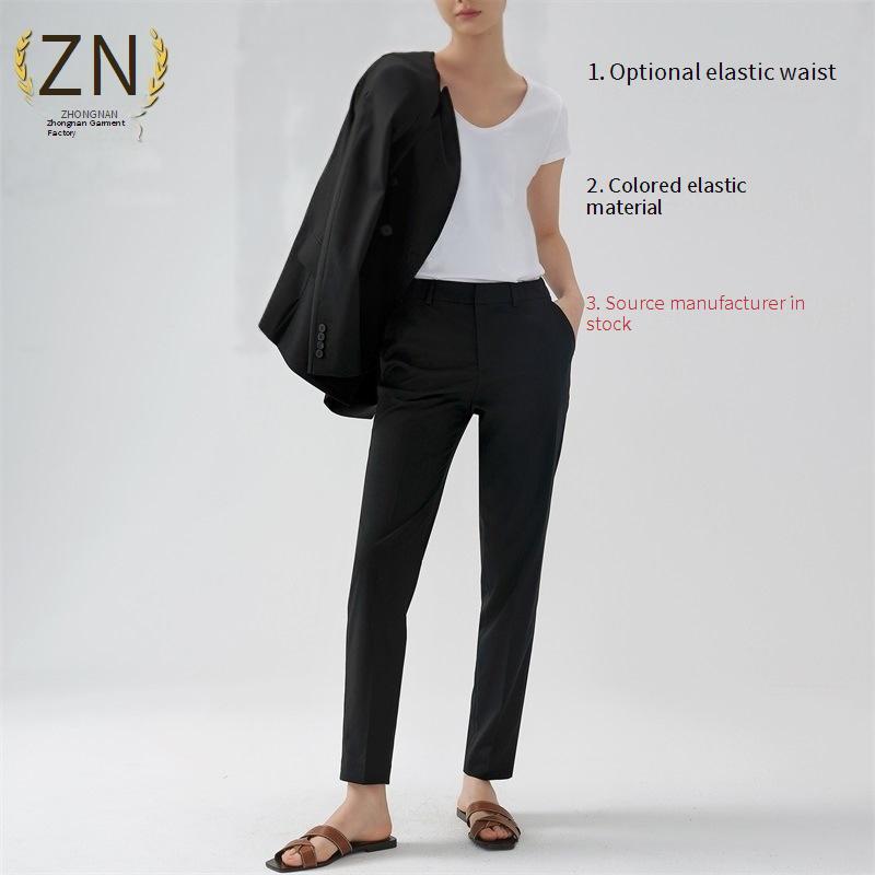 Women's Straight Leg Dress Pants - Mid Rise Office Trousers With Stretch, High Waist Professional Work Pants, Flowy Wide Leg Pants For Business Casual