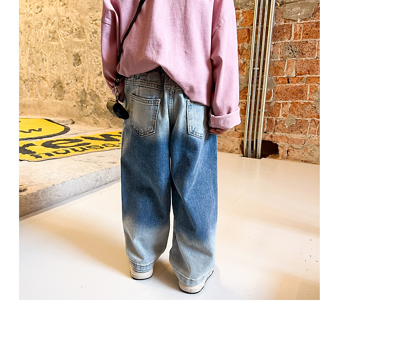 Jeans déchirés pour mères et enfants, pantalons à jambes larges et droites progressives, pour garçons et filles, tendance de la mode_voghion.com
