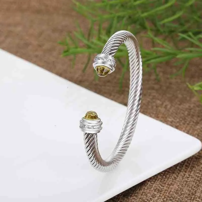 Twisted Cable Cuff Bracelet For Women Silver Designer Bangle_voghion.com