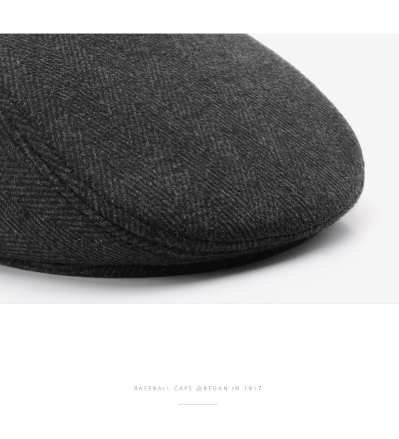 Béret unisexe pour homme, couleur unie, style vintage, chapeau de grand-père, pour l'extérieur, les voyages, chaud, coupe-vent_voghion.com