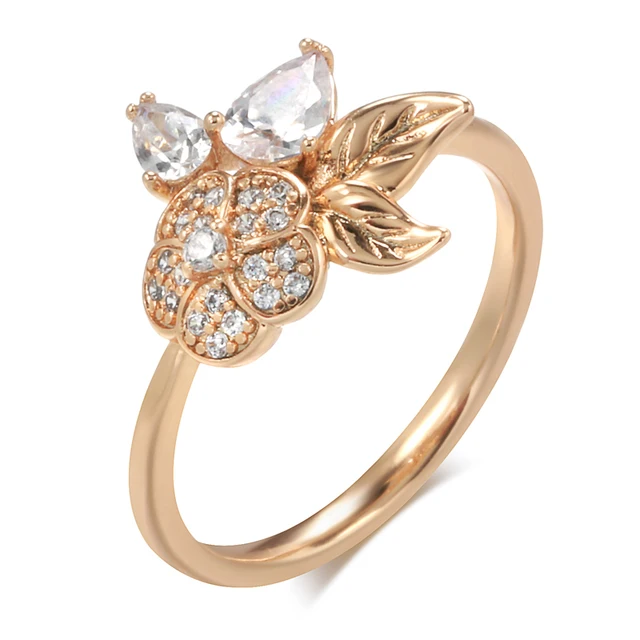 Mode SYOUJYO schattige wer 585 roségouden kleur damesring met natuurlijke zirkoonzetting Dagelijkse bijpassende mode-sieraden_voghion.com