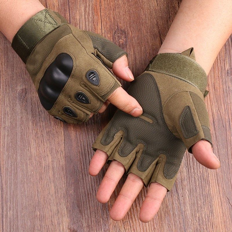 Moške rokavice za taktično športno streljanje, lov, airsoft, motocikel, kolesarjenje, pol prstov, na prostem_voghion.com