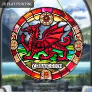 Welsh Dragon Suncatcher-Double-sided Acrylic With Stained Look.3D Visual Effect. Perfect For Garden/window/wall Decor. Unique Welsh Housewarming Gift._voghion.com