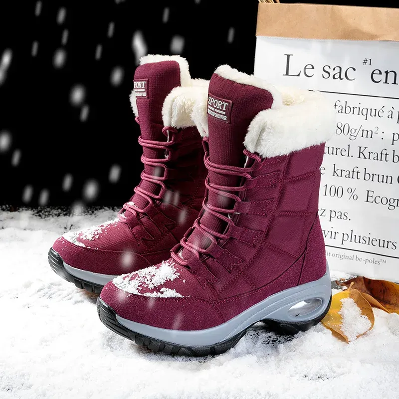 Winterkwaliteit voor dames, warm houden, halfhoge waterdichte sneeuwschoenen voor dames, comfortabele damesschoenen met hoge dijen_voghion.com