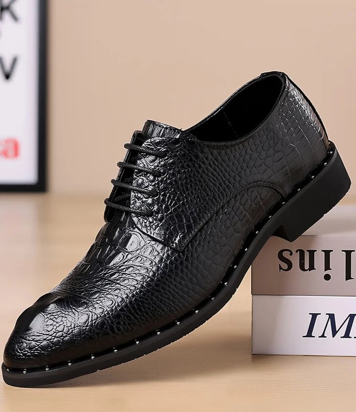 New Four Seasons Business Dress Lace up Casual Versatile Wear resistant Leather Wedding Men's Shoes_voghion.com