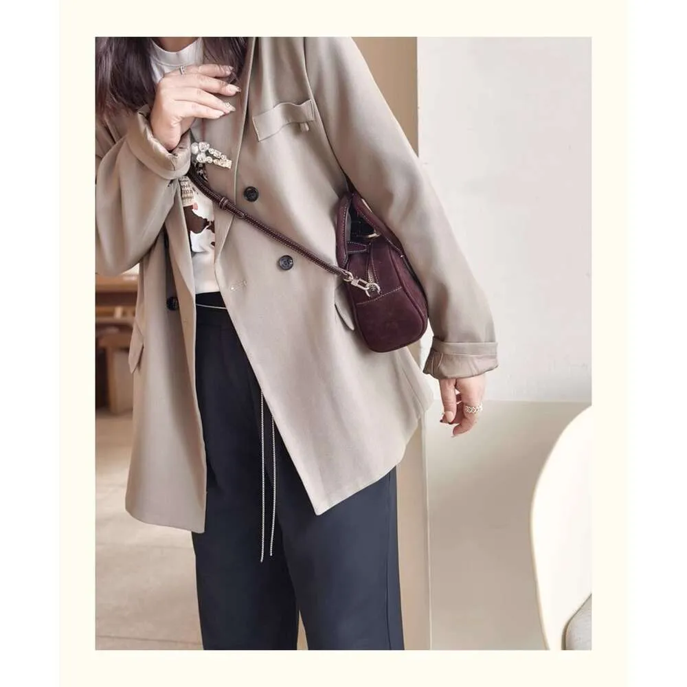 Sac à bandoulière rétro tendance en cuir véritable et daim pour femme_voghion.com