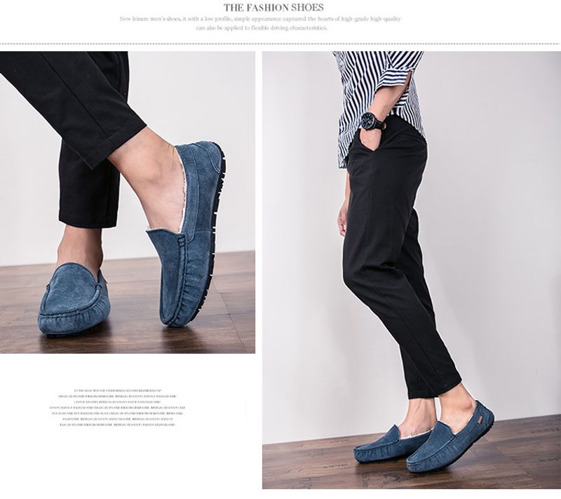 501-3 Wanter Männer Bean Cotton Driving Low-Top Mid-Mouth Flip-On waarm flaach Casual Liederschuhe mat Veet_voghion.com