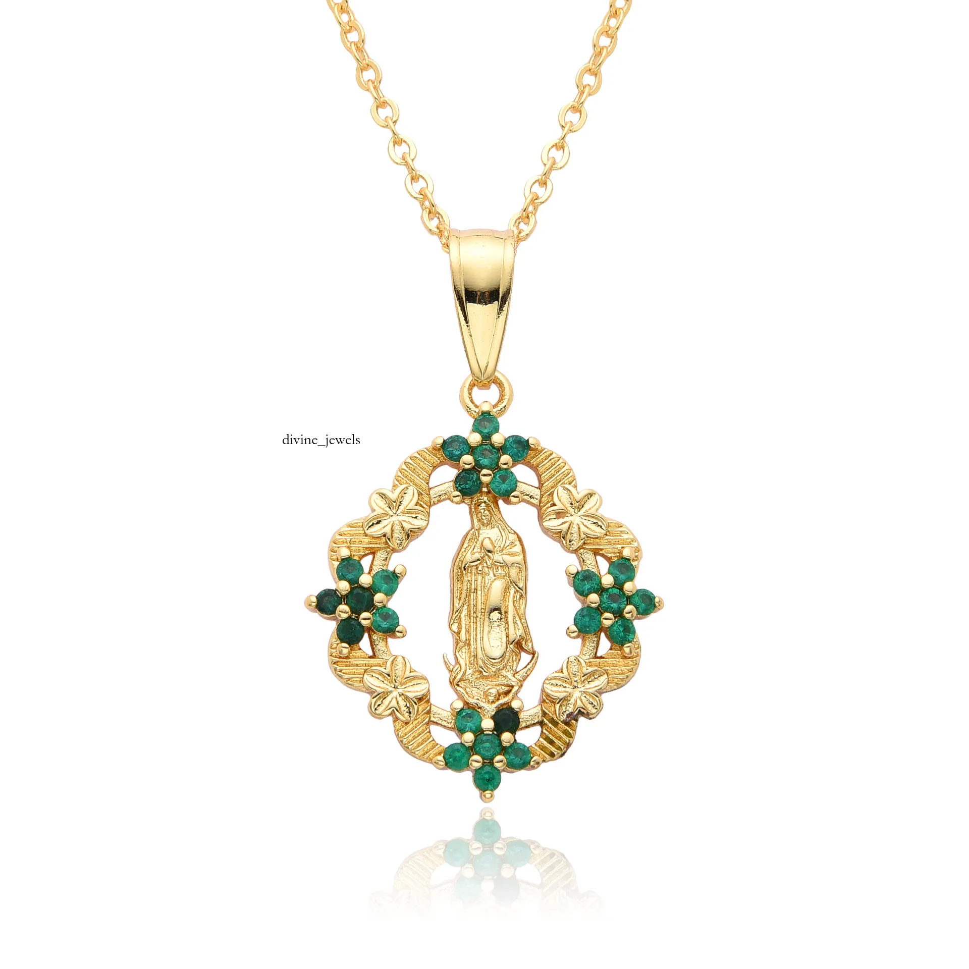 Necklace Designer Jewelry Woman Cross Border Hot Selling Europe And America, Belief In The Virgin Mary Flower Necklace,_voghion.com