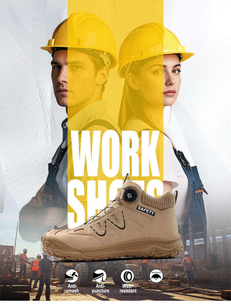 Chaussures de sécurité GUYISA, chaussures de travail, bottes à embout d'acier, imperméables, antidérapantes, coupe haute, 5052_voghion.com
