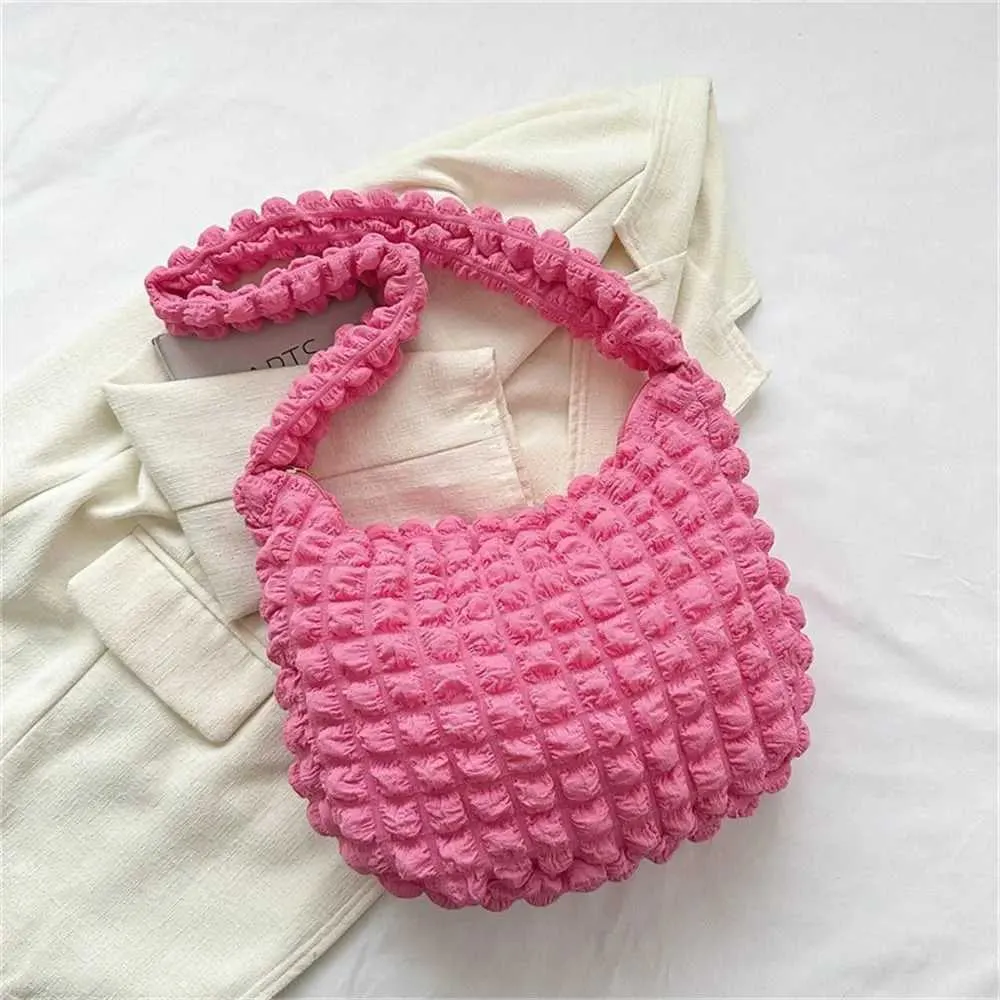 Faltige Umhängetasche für warme Schuhtaschen, plissierte Wolkenblasen, Nylon-Geldbörsen, große tragbare Handtaschen Y241026_voghion.com