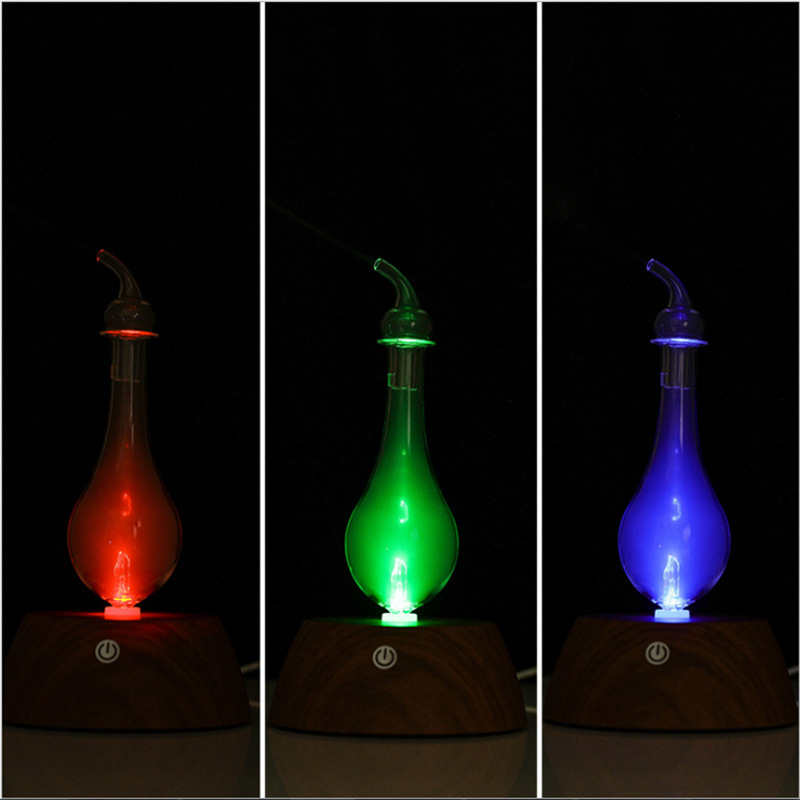 Diffusore di aromaterapia con olio essenziale puro da 50 ml, umidificatore a nebulizzazione di aromi da 100-240 V, con luce notturna colorata_voghion.com