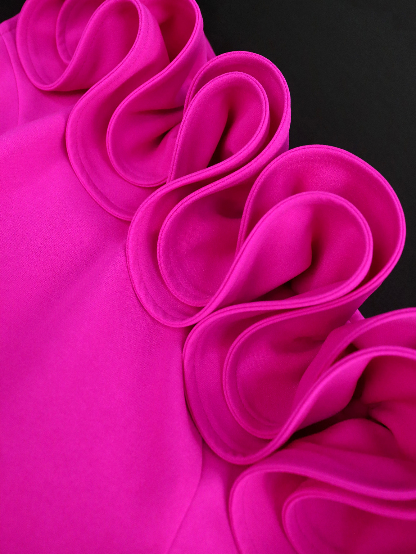 Plus Size Damen Ein-schulter-kleid Mit Rüschen Und Faltenrock_voghion.com