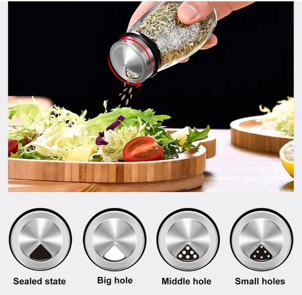 12 Glass Jar Bottles Set Revolving Spice Rack Organizer Storage For Kitchen, Spice Stand Holder, Spinning Countertop Herb And Spice Rack Organizer W_voghion.com