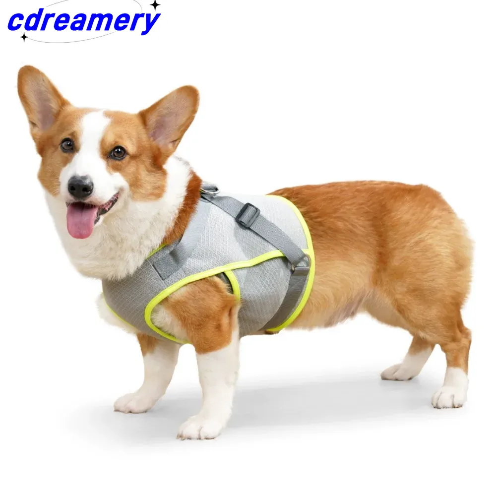 Summer Dog Vest Breathable Mesh Jacket, Large And Small Dog Outdoor Pet Cold-proof Down Jacket Adjustable For Dogs_voghion.com