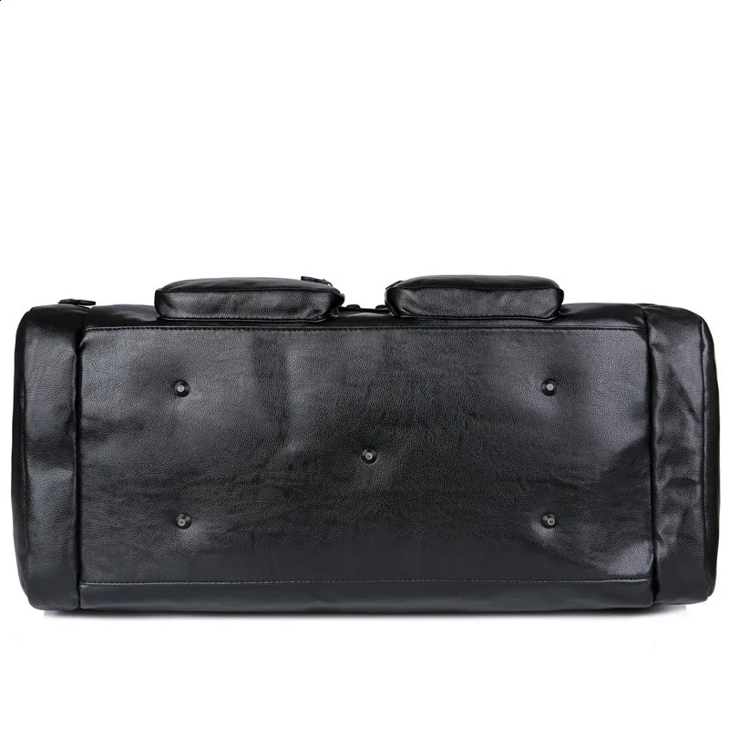 PU Leather Foldable Duffle Suit Travel Waterproof Large Lage Weekend Portable Flight Bag Handbag for Men Women 240802_voghion.com