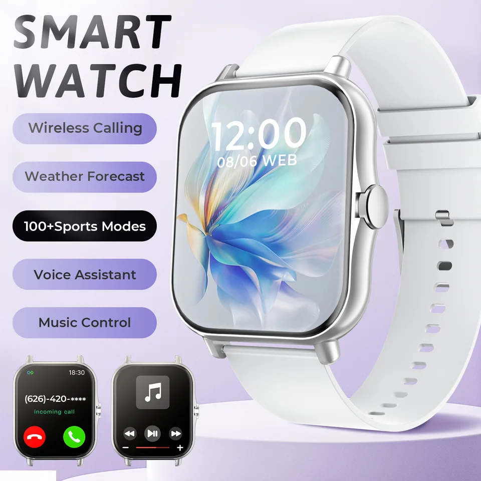Nouvelle montre connectée avec Bluetooth, appels, suivi de la santé et du sommeil, écran HD 1,83 pouce, étanche, bracelet sport tendance pour femmes et hommes._voghion.com