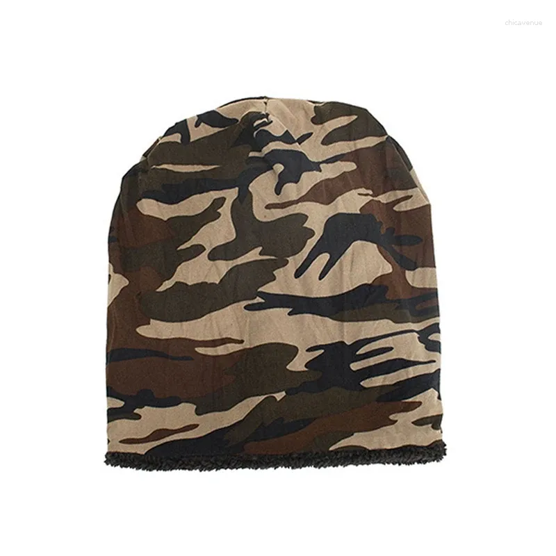 Baskenmützen Stilvolle Outdoor-Kappe Balaclava für Männer und Frauen Camouflage Baumwolle Plus Veet Hut Warm Herbst Winter Fahrrad_voghion.com