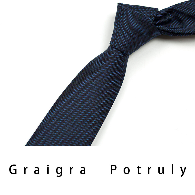 Small Men's Solid Color Coffee Gray 8cm Business Tie With Zipper_voghion.com