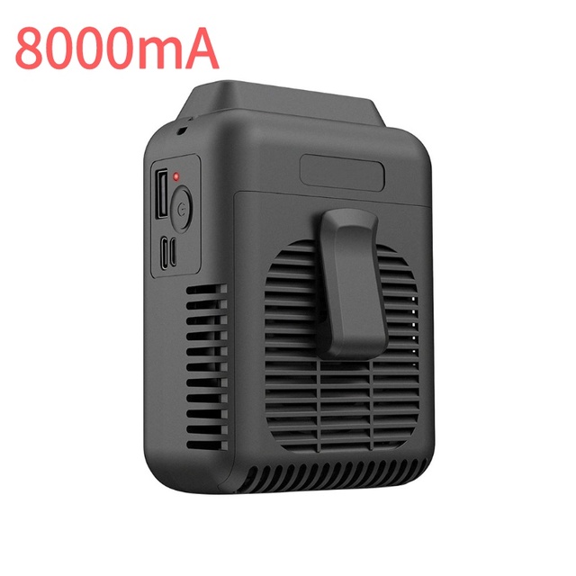 Ventilator reîncărcabil cu clips pentru talie, 8000mA, ventilator de gât, ventilator portabil pentru sporturi în aer liber, ieșire de aer reglabilă, zgomot redus, ventilator de răcire USB_voghion.com