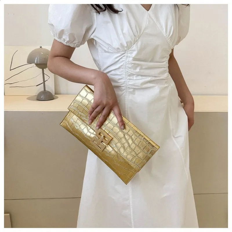 Pochette da sera per donna in argento, borse a busta, alla moda, in pelle PU, portafoglio, per feste di matrimonio, borsa da ballo 240924_voghion.com