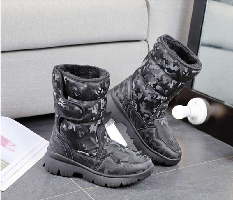 A Great Partner For Skiing Tourism! White Snow Boots For Parent-child Men And Women, Non Slip And Warm_voghion.com