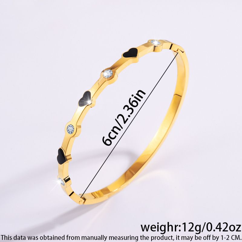 Accesorios de joyería Pulsera de acero inoxidable con forma de corazón y gota de aceite para niñas, de alta gama y a la moda, combina con todo._voghion.com