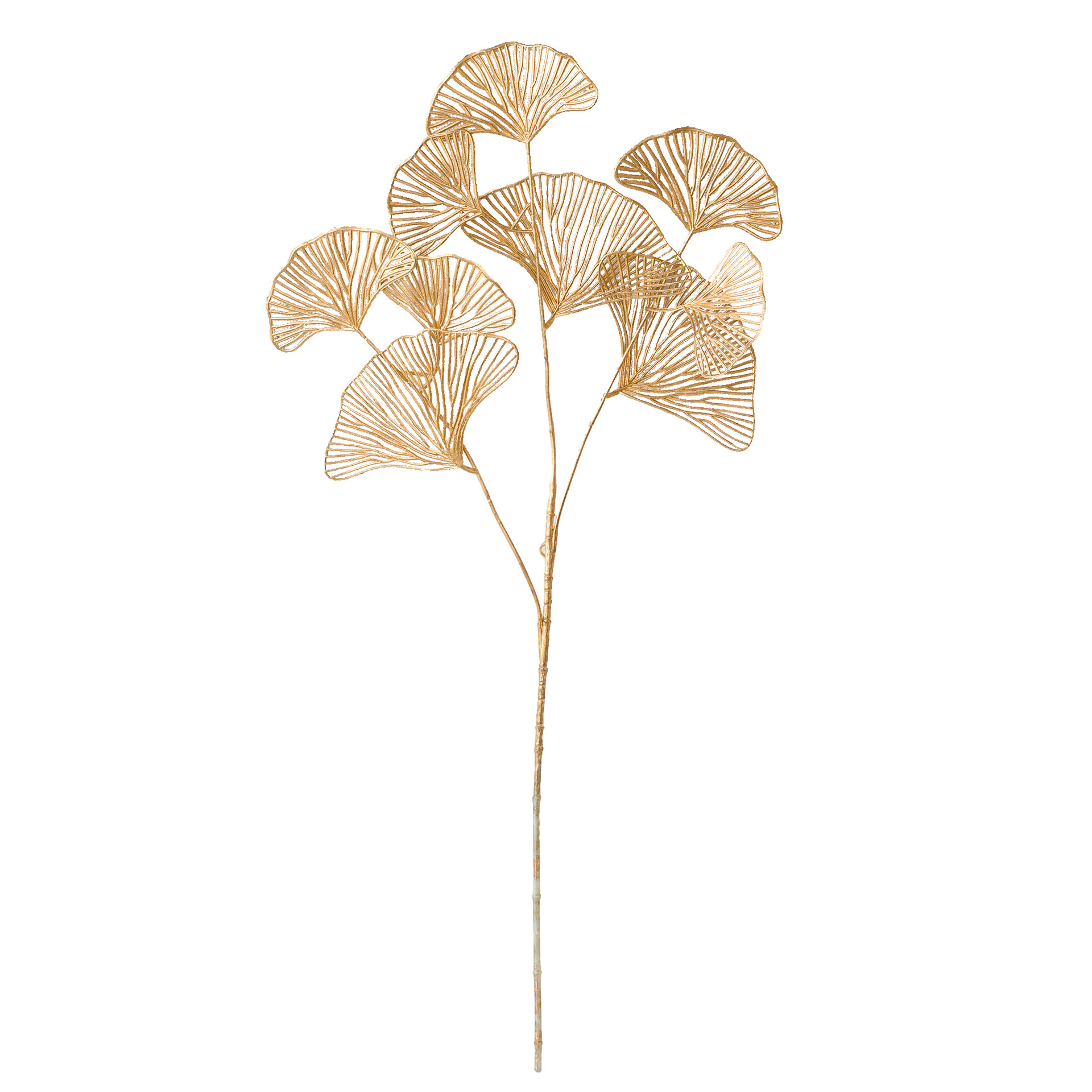 Artificial Gold Ginkgo Leaf Branch For Wedding And Home Decor_voghion.com